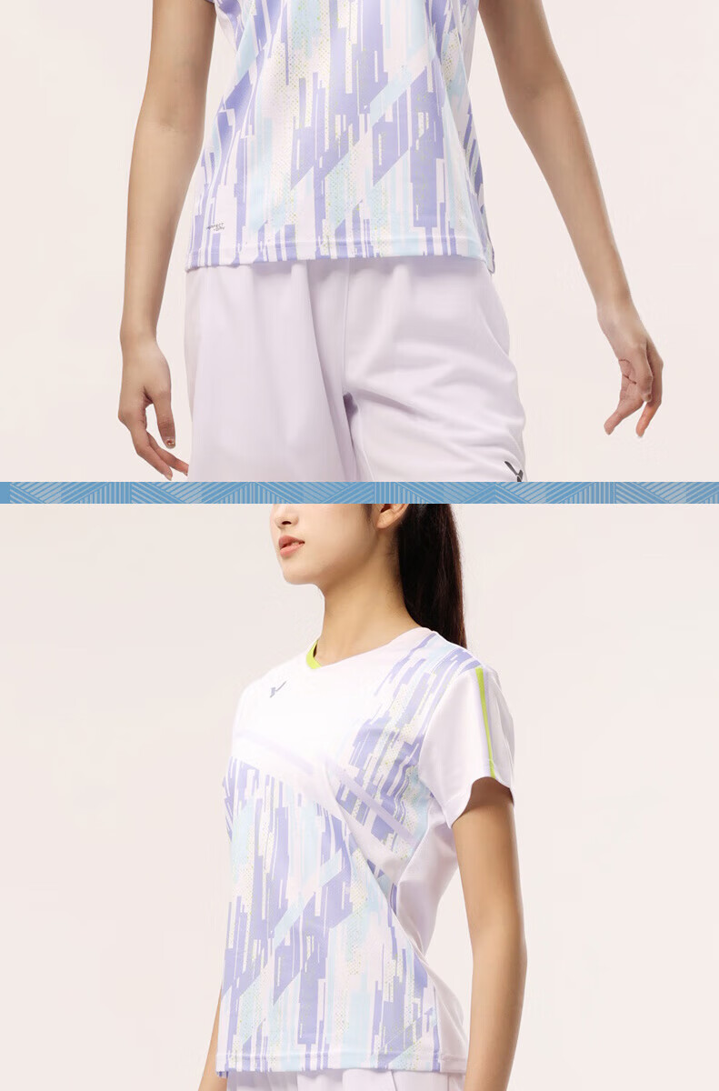 VICTOR Badminton T-Shirt Short Sleeve Women's Training Sportswear T-41010, Bleached, O 4