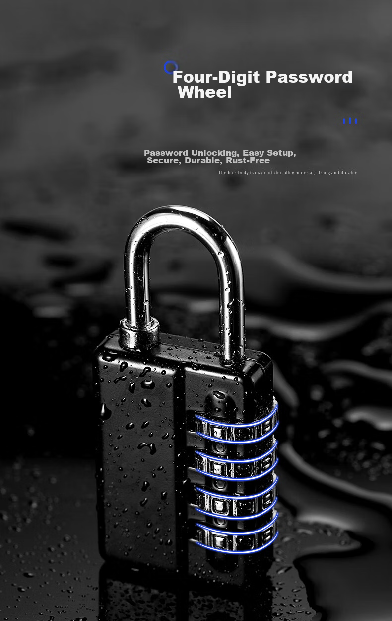 IGear Large Four-Digit Combination Padlock Storage Cabinet Anti-Rust Lock Gym Dormitory Door Lock Toolbox Lock with Security Key 3