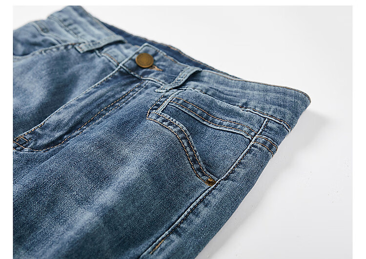 Dme [Light Ethnic Style] Spring And Summer Mid-Rise Straight-Leg Zipper Cropped Pants Women's Trousers Women's Jeans 15