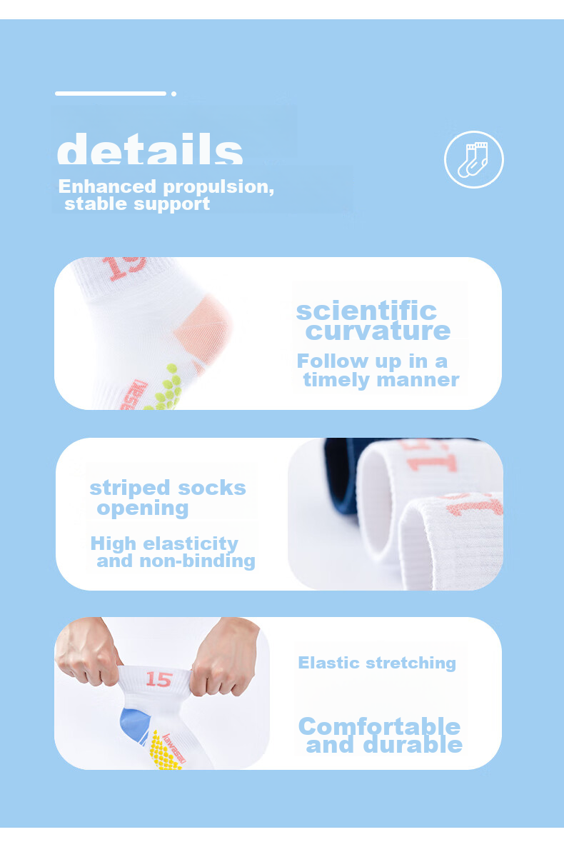 KAWASAKI Badminton Socks, Socks with Towel Bottom, Sports Short Socks 6208, Pink Blue (Three Pairs), One Size Fits All 13