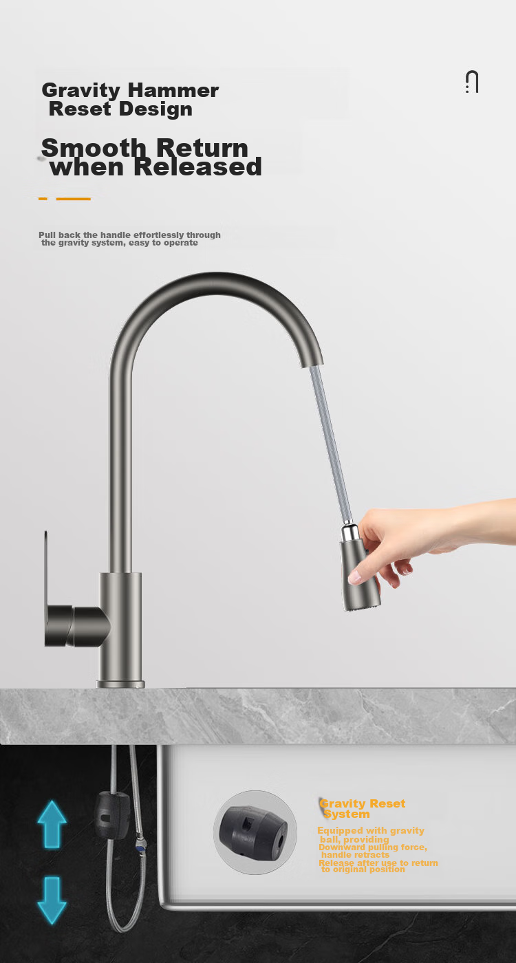 MEJUE Kitchen Faucet, Pull-Out Tap, Healthy Sink Hot And Cold Tap, 360° Rotating Vegetable Washing Basin Tap Z-1119 25