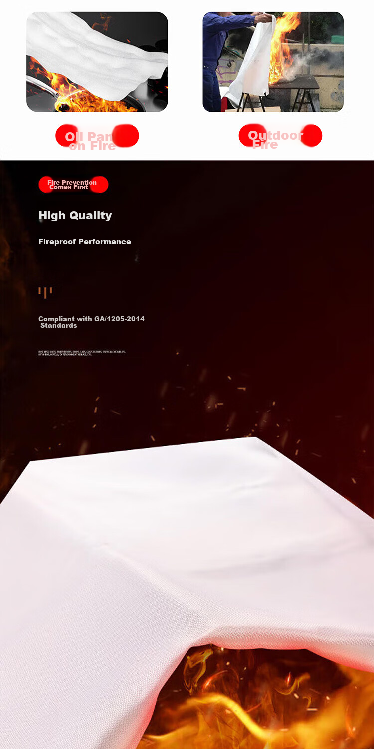 Mieyanshi Fire Blanket, Fiberglass Fire-Resistant Mat, for Home Kitchen Canteen Use, with Fire Extinguisher, Escape Blanket, 1.5M, 1 Bag 4