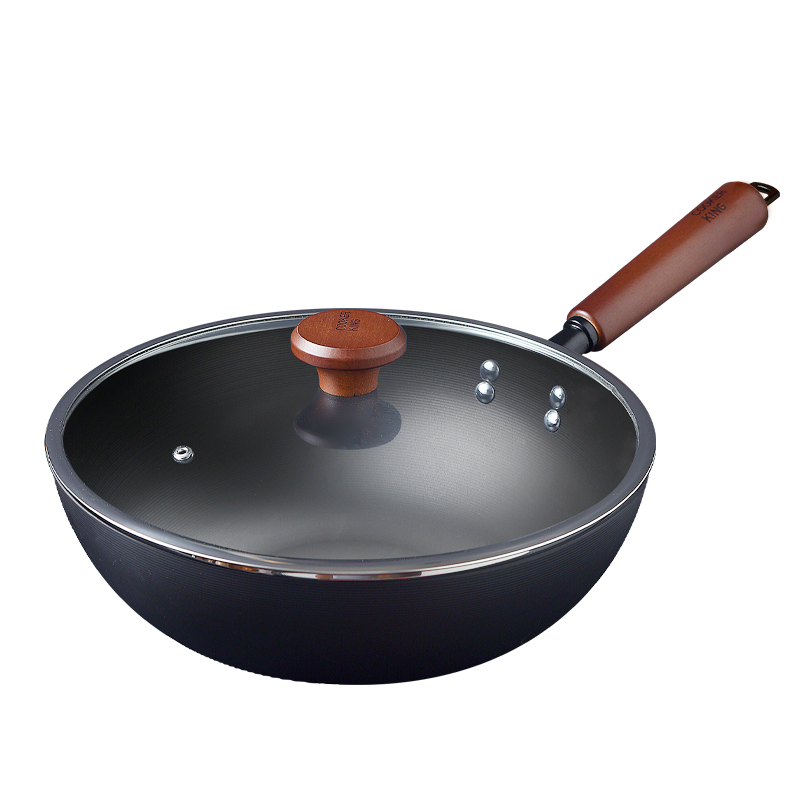 COOKER KING Wok Iron Pan, Household Flat Bottom Pan, 30cm, Compatible with Induction Cookers, Second Generation Extreme Iron BZ50533