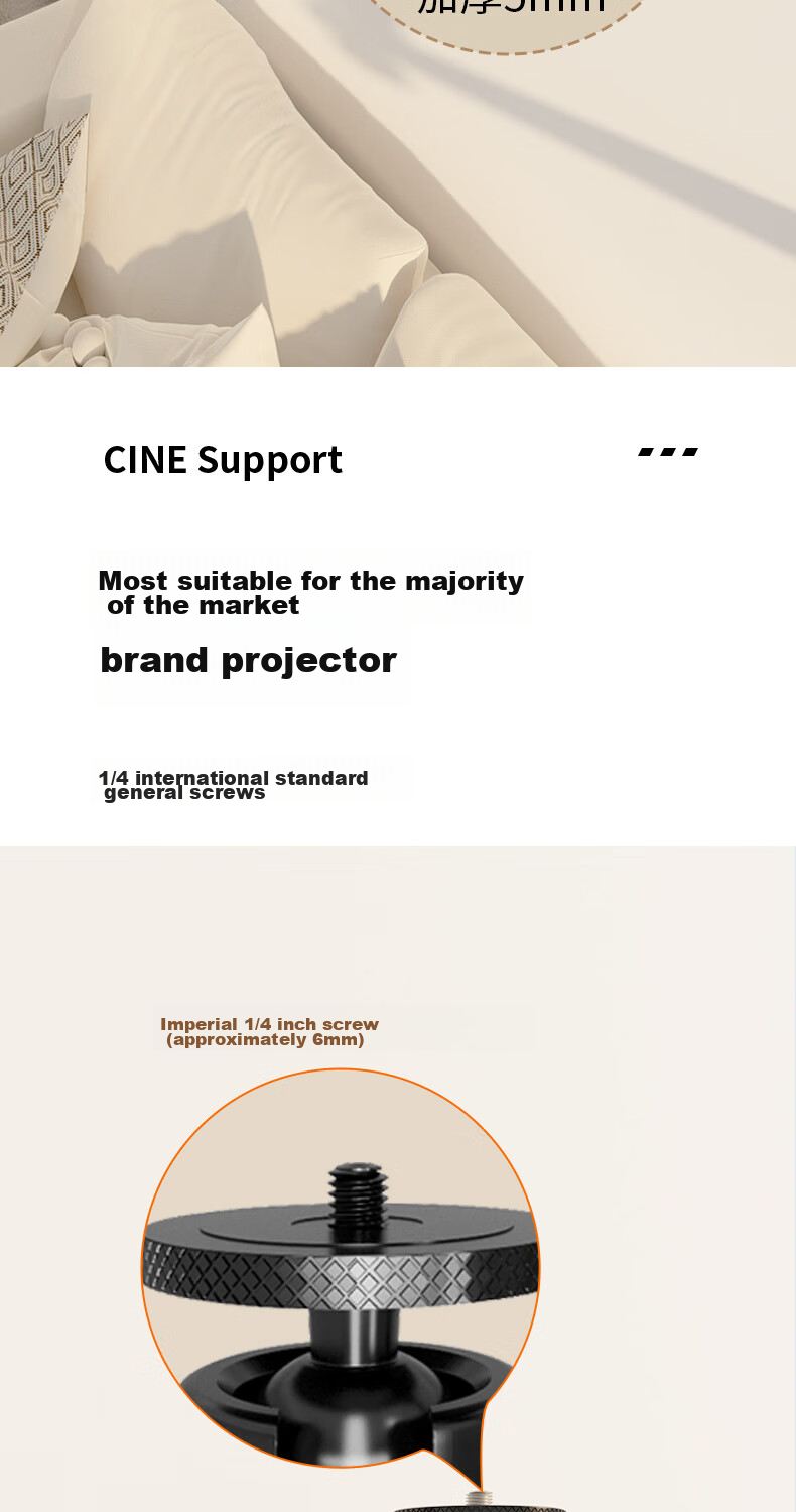 CINE Projector Wall Mount Bracket, Home Bedside Wall-Mounted Bracket, Suitable for XGIMI, JmGO, Dangbei, Fengmi, Xiaomi, Xiaoming Projectors, Cloud Platform Bracket, Hanging Bracket PB26 3