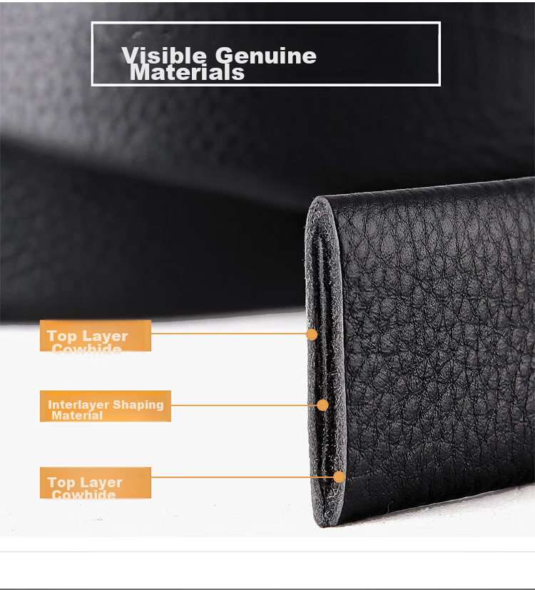 CROCODILE Top-Grain Leather Fashion Buckle Men's Belt Versatile Youth Waistband Birthday Gift for Boyfriend 3572 4