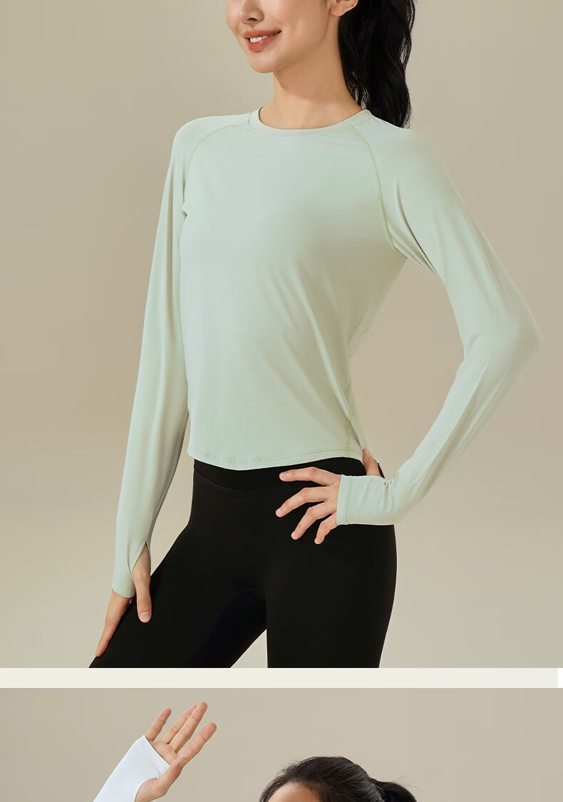Ziyouxi Yoga Top for Women, Spring And Autumn New Style, Slimming Quick-Dry Sports Long-Sleeve T-Shirt, Pilates Running Fitness Training Wear 13