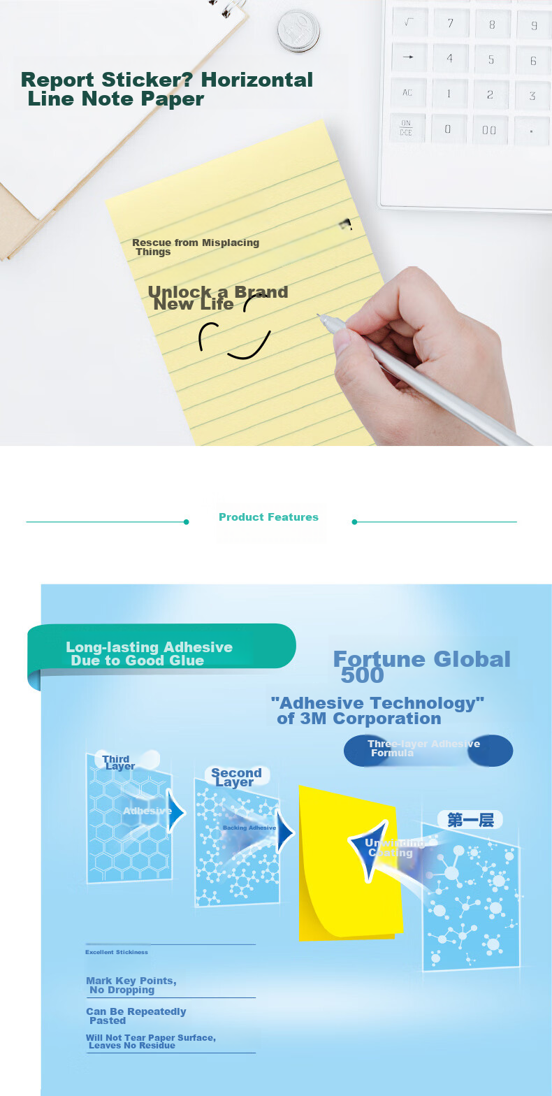 3M Sticky Notes, Memo Pads/Note Paper/Memo Pads/Notepad/Notebook, Office Supplies, School Stationery, Classic Series 660, Yellow Lined Notepad 1