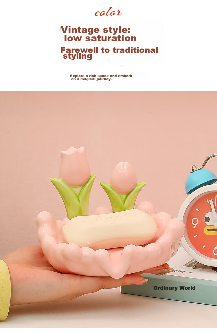 Fanyejia Ceramic Soap Dish, Golden Draining Soap Tray, Storage Rack, Household Bathroom Washbasin Soap Holder 3