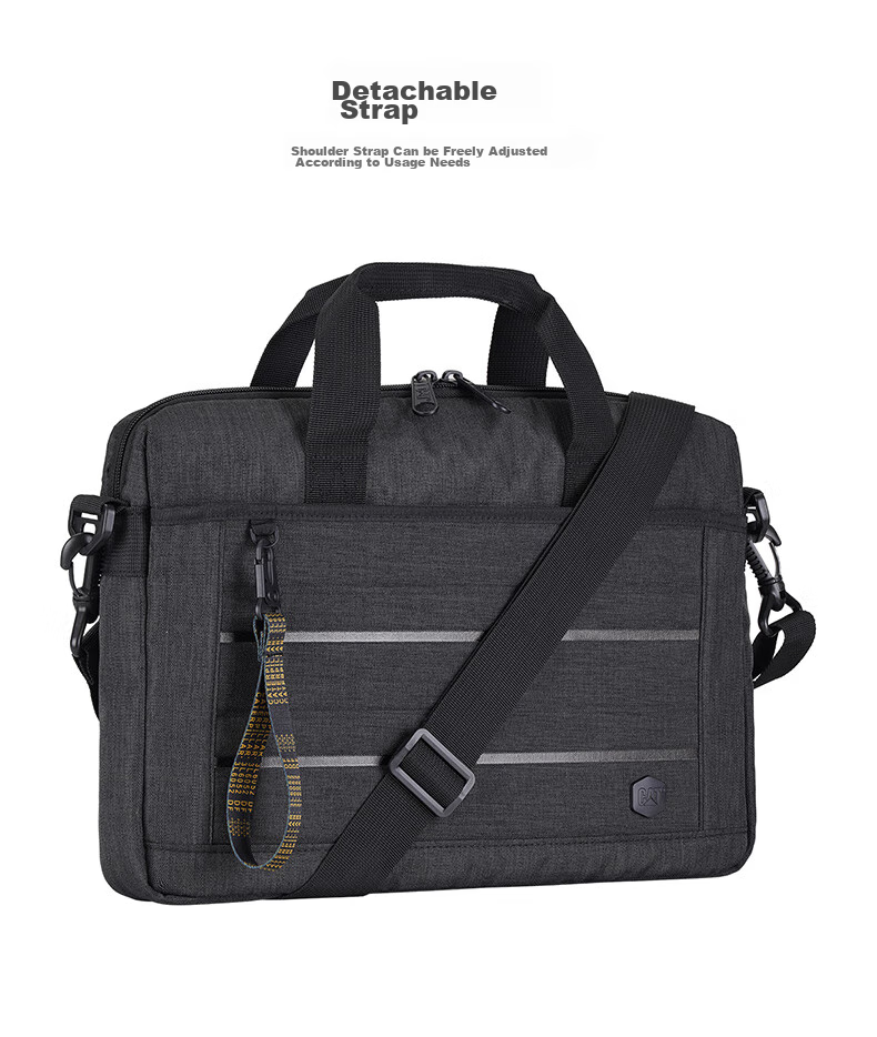 CAT Crossbody Bag, Lightweight Laptop Bag, 14-Inch Men's Business Briefcase, Multi-Pocket Handheld Shoulder Bag, Hanging Black 84349 7