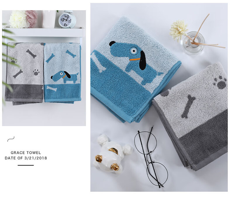 KING SHORE Towel Gift Box, Class A Pure Cotton Towel Set, Soft Sports All-Cotton Absorbent Adult Face Towels, Red/gray 6