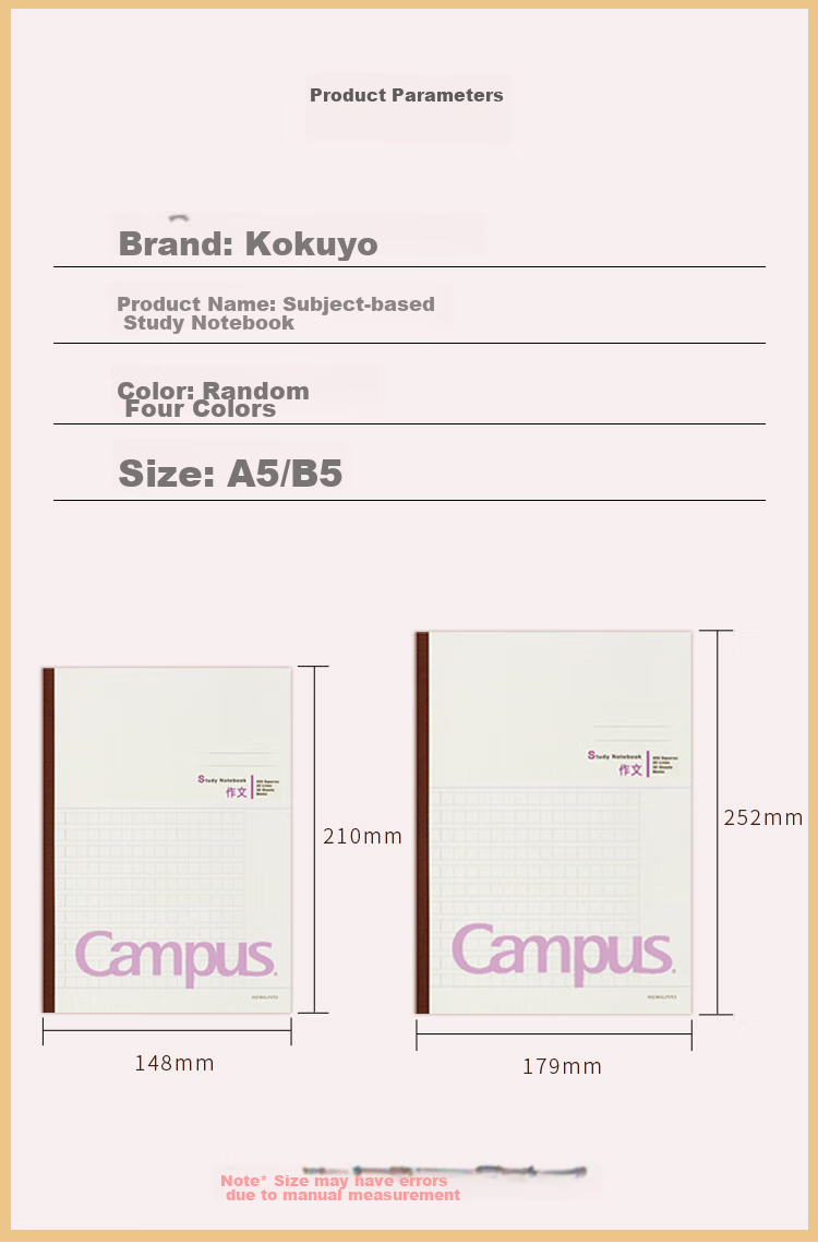 KOKUYO Campus Wireless Binding Notebook, Soft Cover Notebook, All Subjects, B5 Size, 60 Sheets, 3 Books, WCN-CNB1632 2