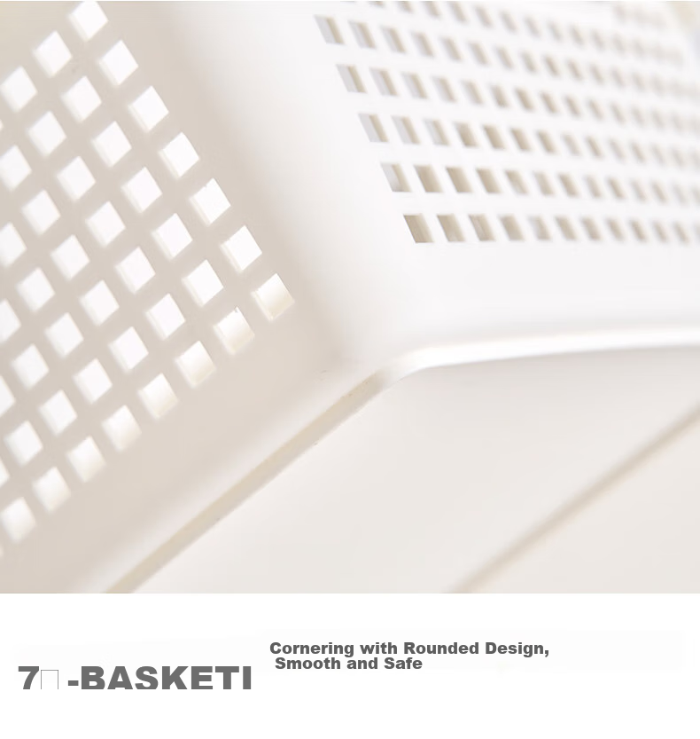 JEKO&JEKO Japanese Plastic Storage Basket, Bathroom Organizer, Toy And Office File Storage Basket, Medium Size, White, Pack of 4 10