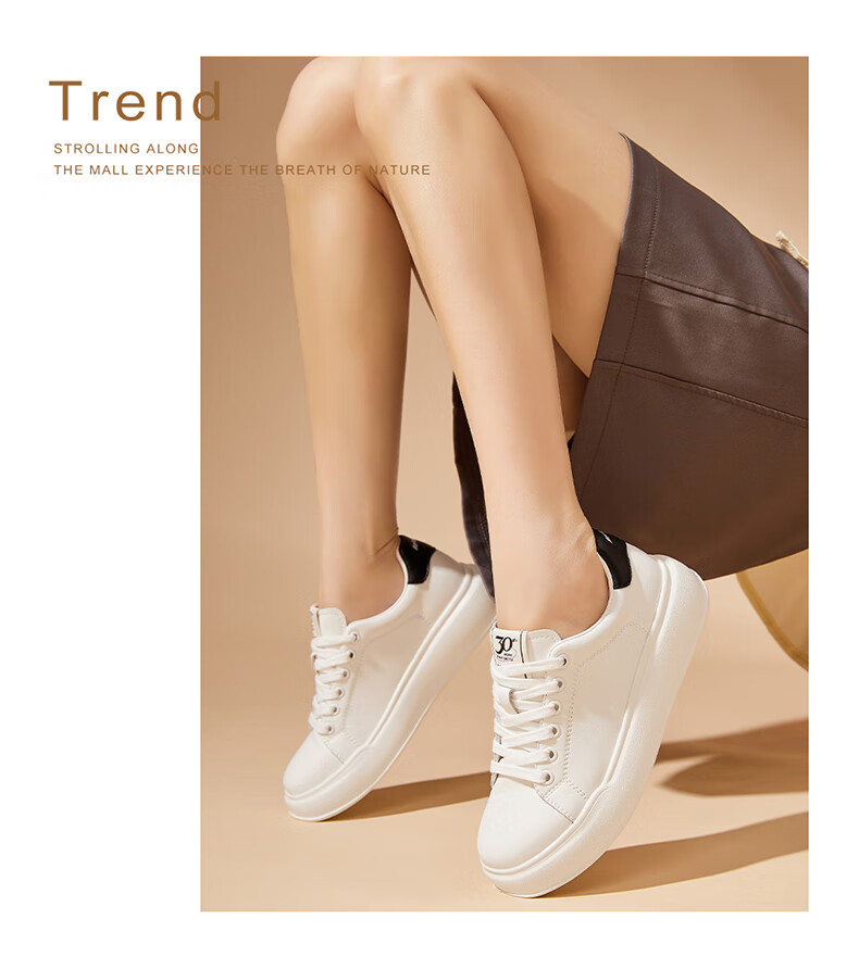 St&Sat Women's Classic Versatile Height-Increasing Thick-Soled Lightweight Soft-Bottom Casual Sneakers SS33112497 White 38 8