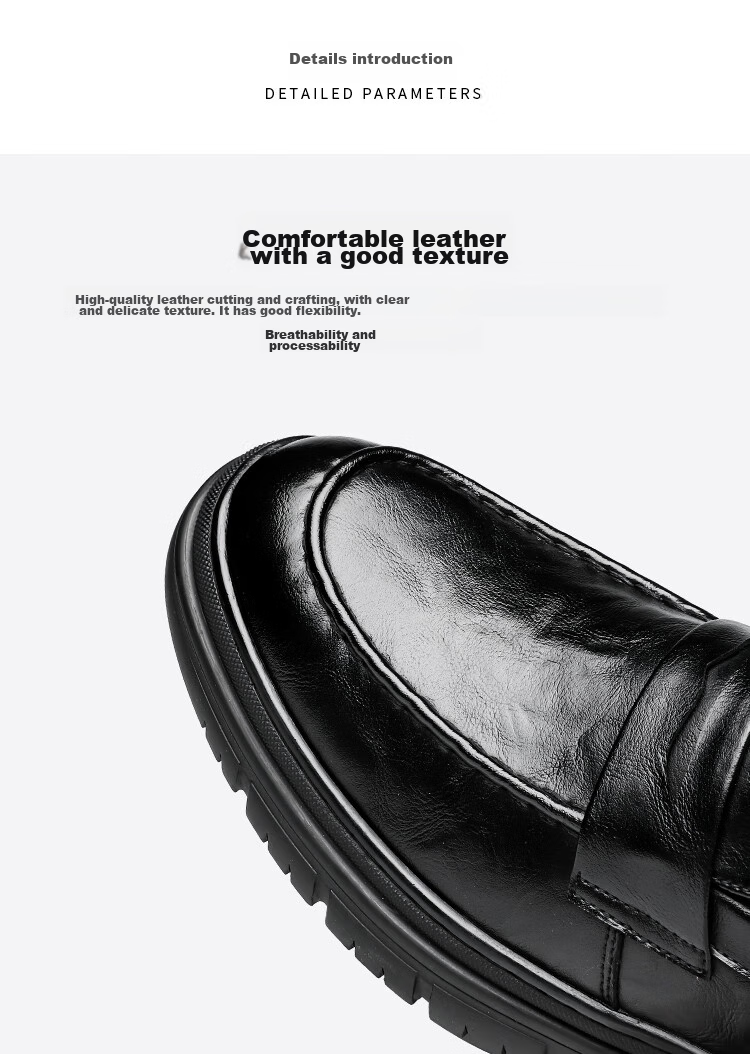 CARTELO Men's Loafers, Leather Shoes, Business Casual Shoes, Breathable Soft Leather Slip-On Shoes, Model 9925, Black, Size 39 7