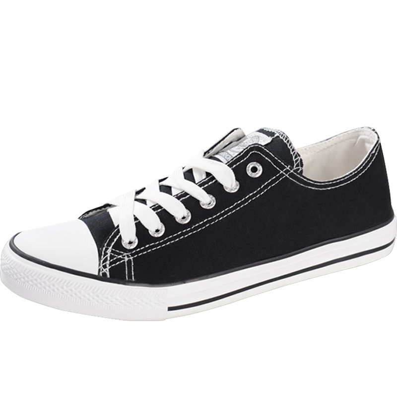 Warrior Canvas Shoes for Men, Low-Top Breathable Sneakers, Casual Wear-Resistant Rubber Sole Shoes WXY391 Black 41