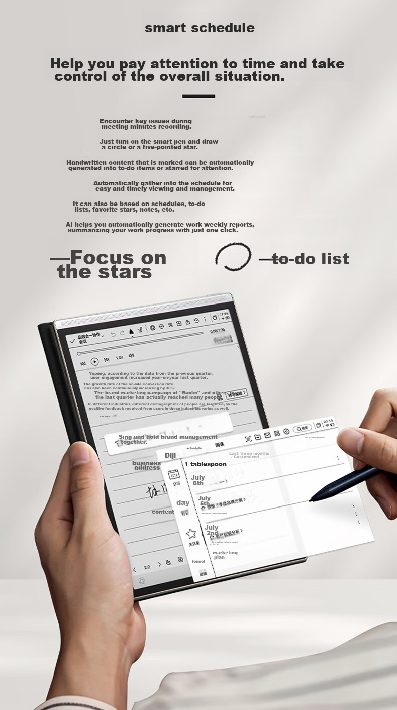 IFLYTEK Smart Office Notebook Air 2 Pro Starlight Gold - Elephant Gray, 8.2-Inch E-Reader with E-Ink Screen, Tablet Computer, E-Paper Notebook, Voice-To Functio 8