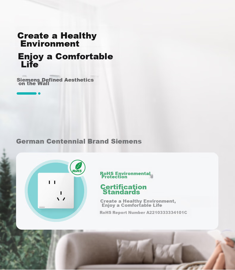 SIEMENS Socket Panel Set Angled Five-Hole 10-Pack 86-Type Concealed Power Socket Bright Elegant White 5
