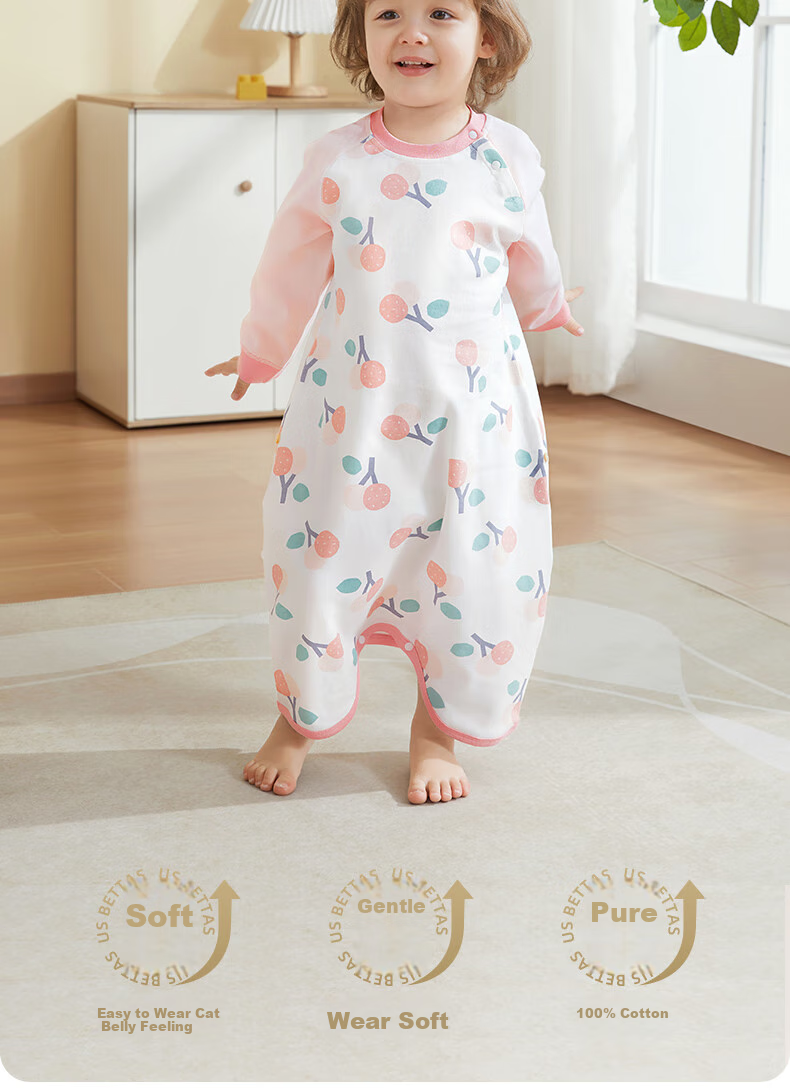 Beitaisi Baby Clothes, Spring And Autumn Cotton Pajamas, All-Season Infant Nightgown, Anti-Kick Blanket, Belly Protection, Cold Prevention Sleepwear 3