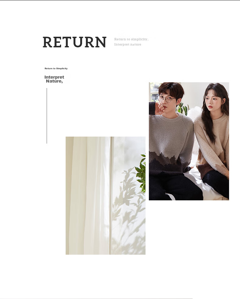Shaqian Couple's Pajamas, Autumn And Winter Half-Fleece Women's Style, Thickened Warm Coral Fleece Men's Casual Home Wear Set 10