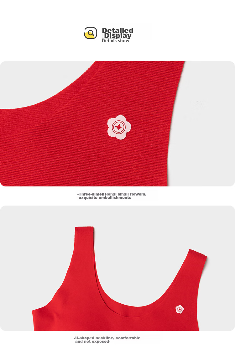 BALABALA Girls' Underwear, Developmental Training Bra, Cuttable to Prevent Exposure, Red Color, Snake Year, 208125195003 12