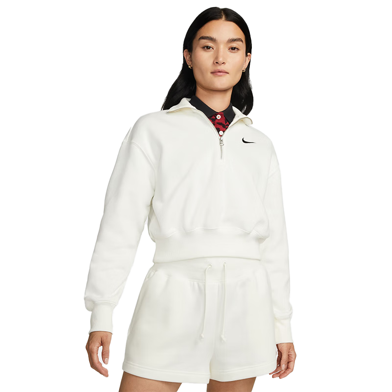 NIKE Women's Sportswear, Winter Zip-Up Fleece-Lined Knit Sweatshirt, Comfortable DQ5768-133 Sail White XL