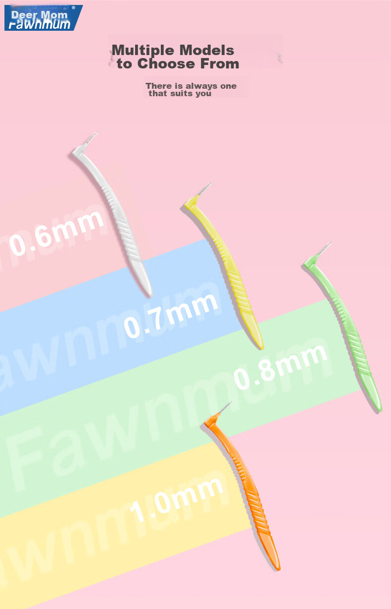FAWNMUM L-Shaped Interdental Brush, Imported Steel Wire, Ultra-Fine 0.6-0.7mm, 20 Pieces, Orthodontic Teeth Cleaning And Plaque Removal 4