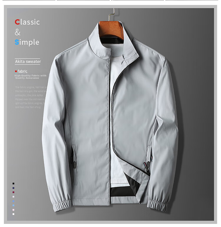 TUCANO Men's Jacket, Business Casual Solid Color Stand Collar, Fashionable Trendy Outerwear for Young And Middle-Aged Men, Black, Size M 3