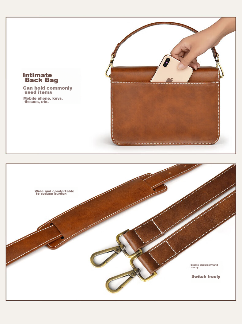 CWATCUN Shoulder Camera Bag, Photography Bag, Crossbody Handheld Vintage Women's Camera Bag, Mirrorless DSLR Handmade Sewn Commuter Bag 10