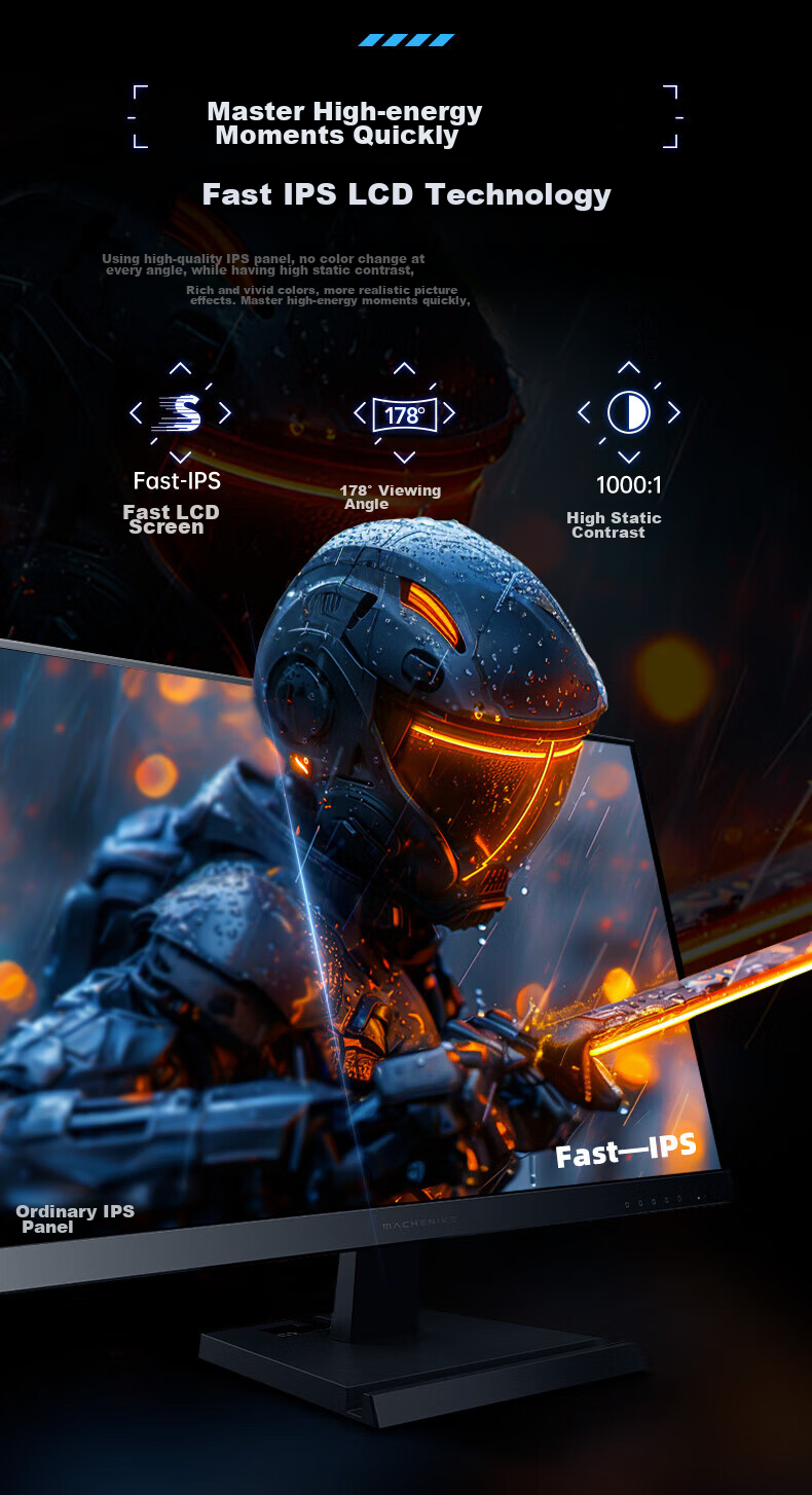 MACHENIKE 24.5-Inch 300Hz Overclockable to 310Hz High Refresh Rate HDR Low Blue Light 1ms Built-In Power Gaming Monitor Non-240 Starry Sky MZF25F300 8
