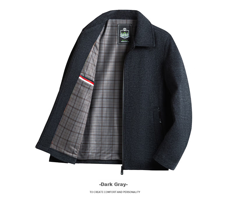 Baocaiyang Dad's Woolen Coat for Men, Spring And Autumn Thick Lapel Business Suit Jacket for Middle-Aged And Elderly 22