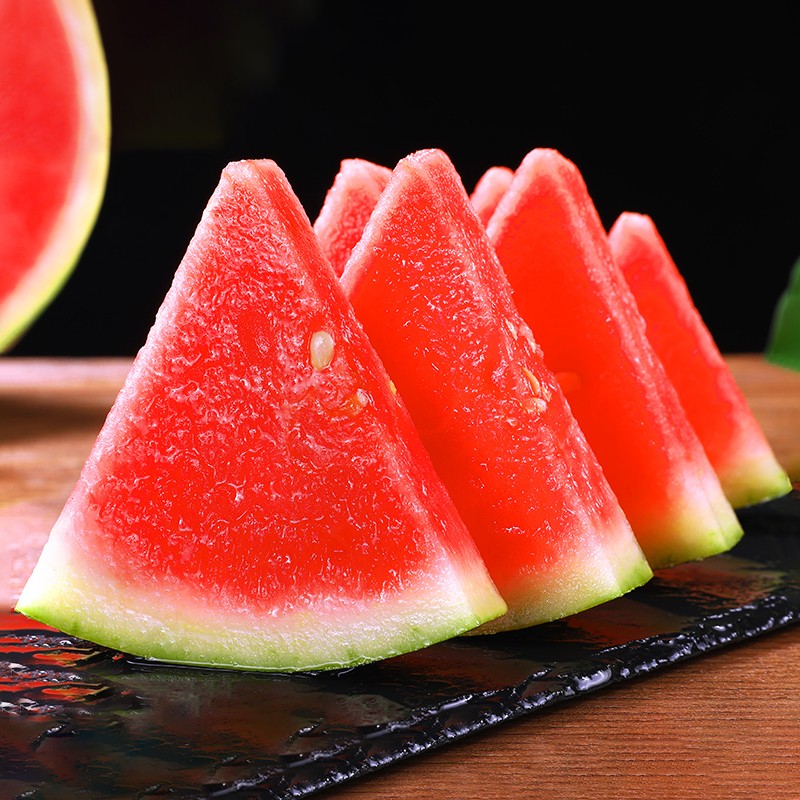 京鲜生 无籽麒麟西瓜 1粒装 净重5-7斤 生鲜水果
