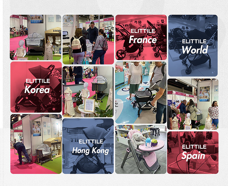 Elittile Stroller for Infants 0-3 Years Old, Foldable, Can Sit And Lie Down, Shock-Absorbing, High Landscape View, Perfect for Taking Babies Out, EMU European Version with Full Canopy And Red Seat 13