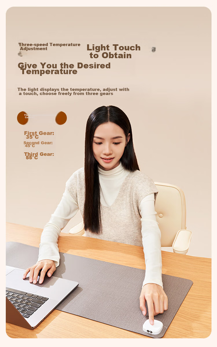 JD Original Smart Partition Heating Desk Pad, Office And Student Mouse Pad with Heat, Safe And Waterproof Desk Mat, 80cm Wide 5