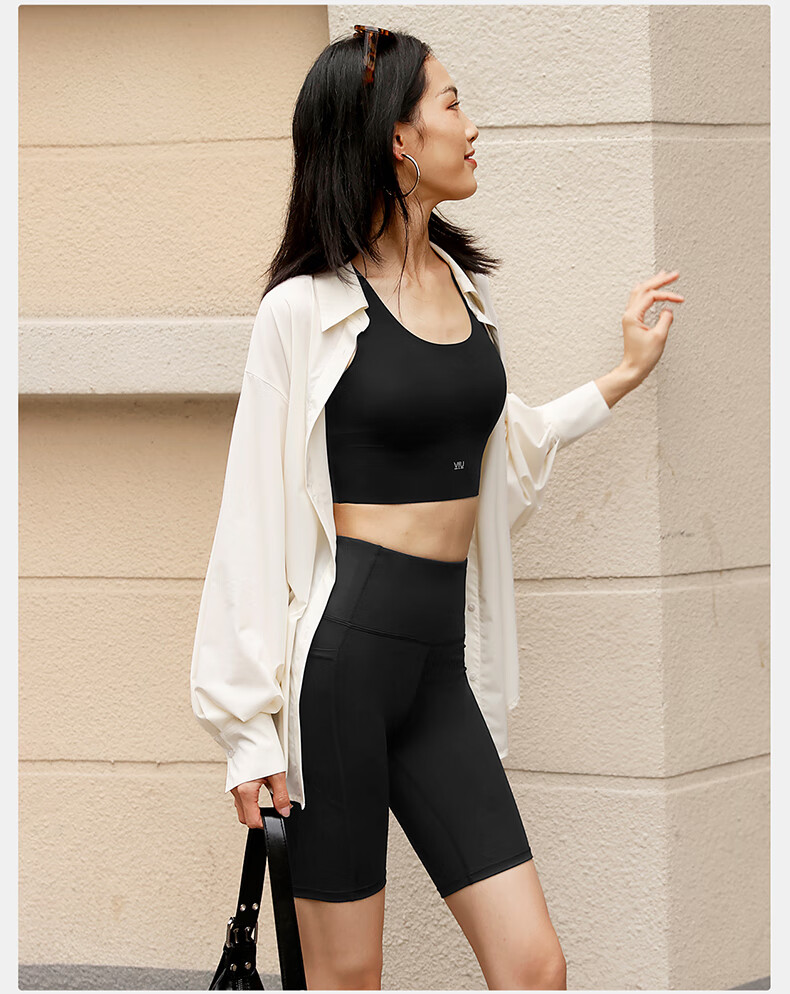 VFU Xingqing Five-Minute Yoga Shorts, Outdoor Sports Cycling Pants, High-Waisted Butt-Lifting Tight Shorts, Linen Color, Size S 32