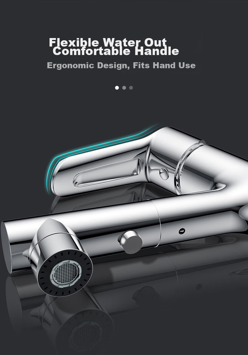 FAENZA Bathroom Sink Faucet, Multifunctional Pull-Out Design, for Face Washing Basin And Countertop, Hot And Cold Water Tap, Model 201CP 9