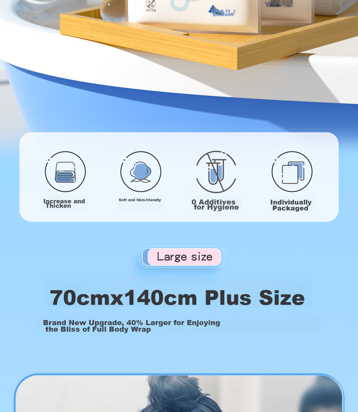 Mianzhirun Disposable Bath Towels, Pack of 10, Thickened Large Size [70*140cm], Individually Wrapped, Portable Bath Towels for Travel And Business Trips 2