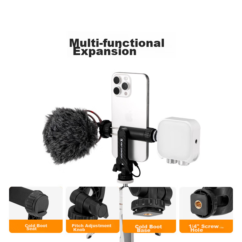 Zhuoer Dual-Cooling Boots Multi-Interface Tripod, Selfie Stick Floor Stand, Gimbal Pocket Pan-Tilt Camera Extension Rod, Handheld Portable Mini Internet Celebrity Selfie Live Streaming Phone Clamp 5