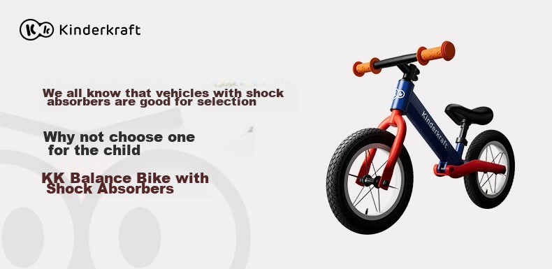 KinderKraft KK Children's Balance Bike for Ages 1-3 No Pedal Balance Bike Bicycle Shock-Absorbing Walker, Upgraded Racing Red 2