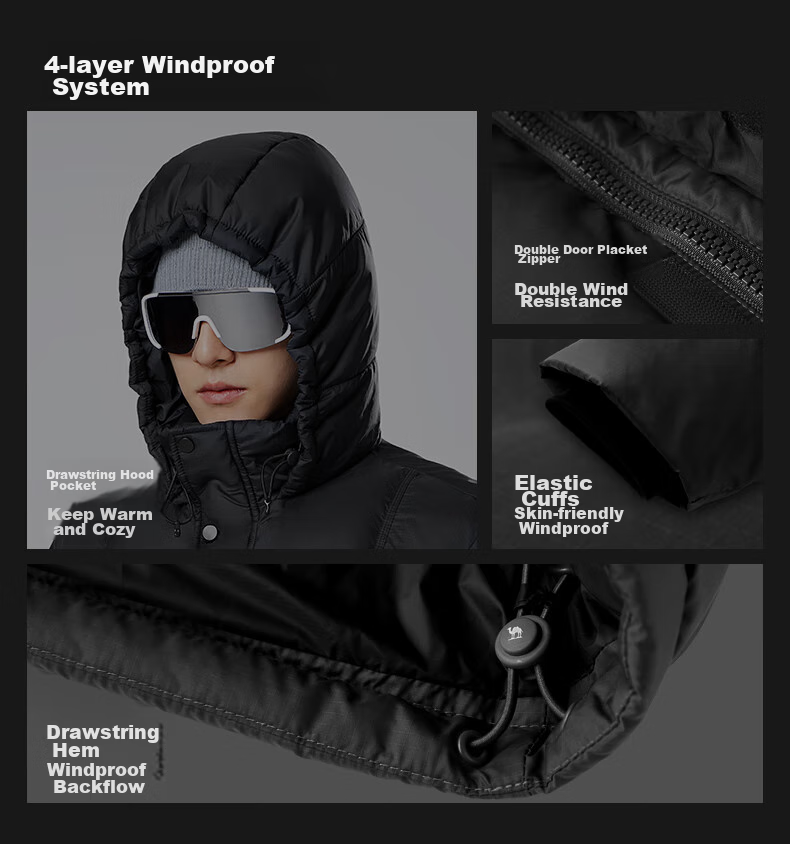 CAMEL Huoyanshan 656 down Jacket for Men, Winter Hooded Thick Warm Couple's Puffer Windproof Coat M34CA6B656 22