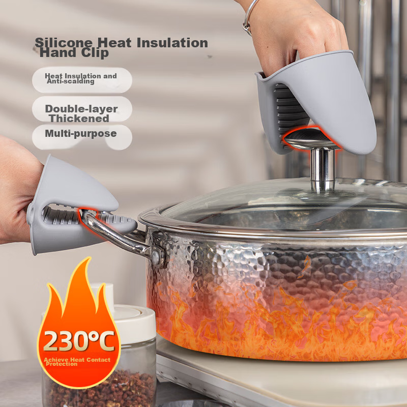 Banwushenghuo Heat-Resistant Silicone Gloves, Kitchen Utensil Holder, Bowl Gripper, Household High-Temperature Oven And Microwave-Safe Gloves
