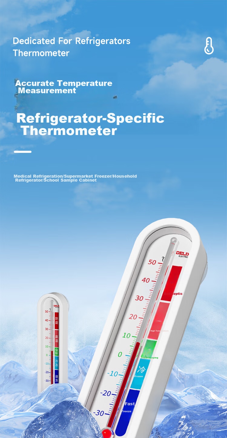 DELIXI ELECTRIC Thermometer, Digital Display, Strong Magnetic Attachment, Ultra-Long Probe, Dual-Use for Wall And Stand Mounting, Indoor And Outdoor Use 1