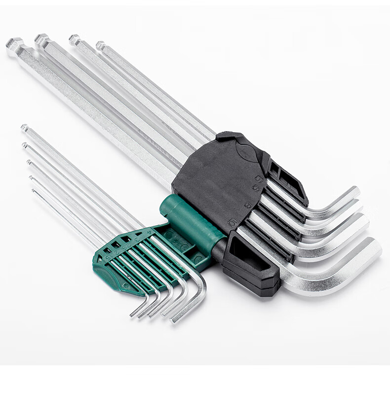 SATA Tools, 9-Piece Chrome Vanadium Steel Extra-Long Ball-End Hex Key Set, 09101A 4