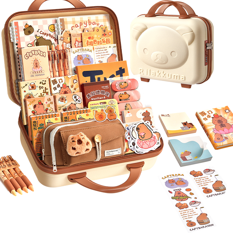 Shuxing Stationery Set, Capybara Gift Box, Planner, Back-To Gift, Birthday Present for Boys And Girls, Accessories, Pencil Case, Blind Box, Children's Day Gift
