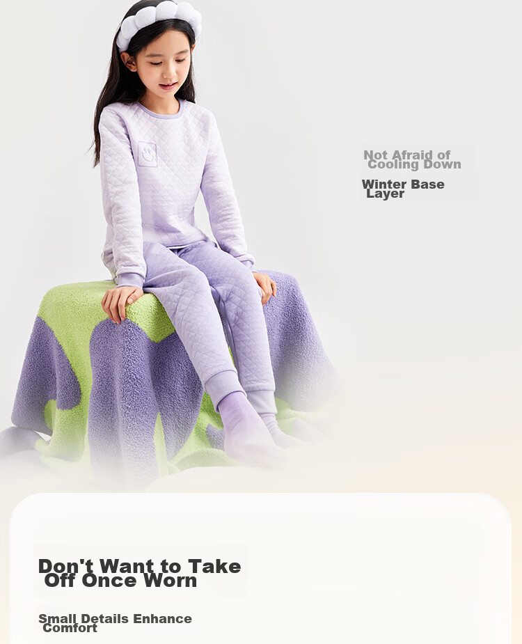 BALABALA Children's Thermal Underwear Set, Winter Thickened Padded Boys' Comfortable Autumn Clothes And Pants, Baby Base Layer Sleepwear 9