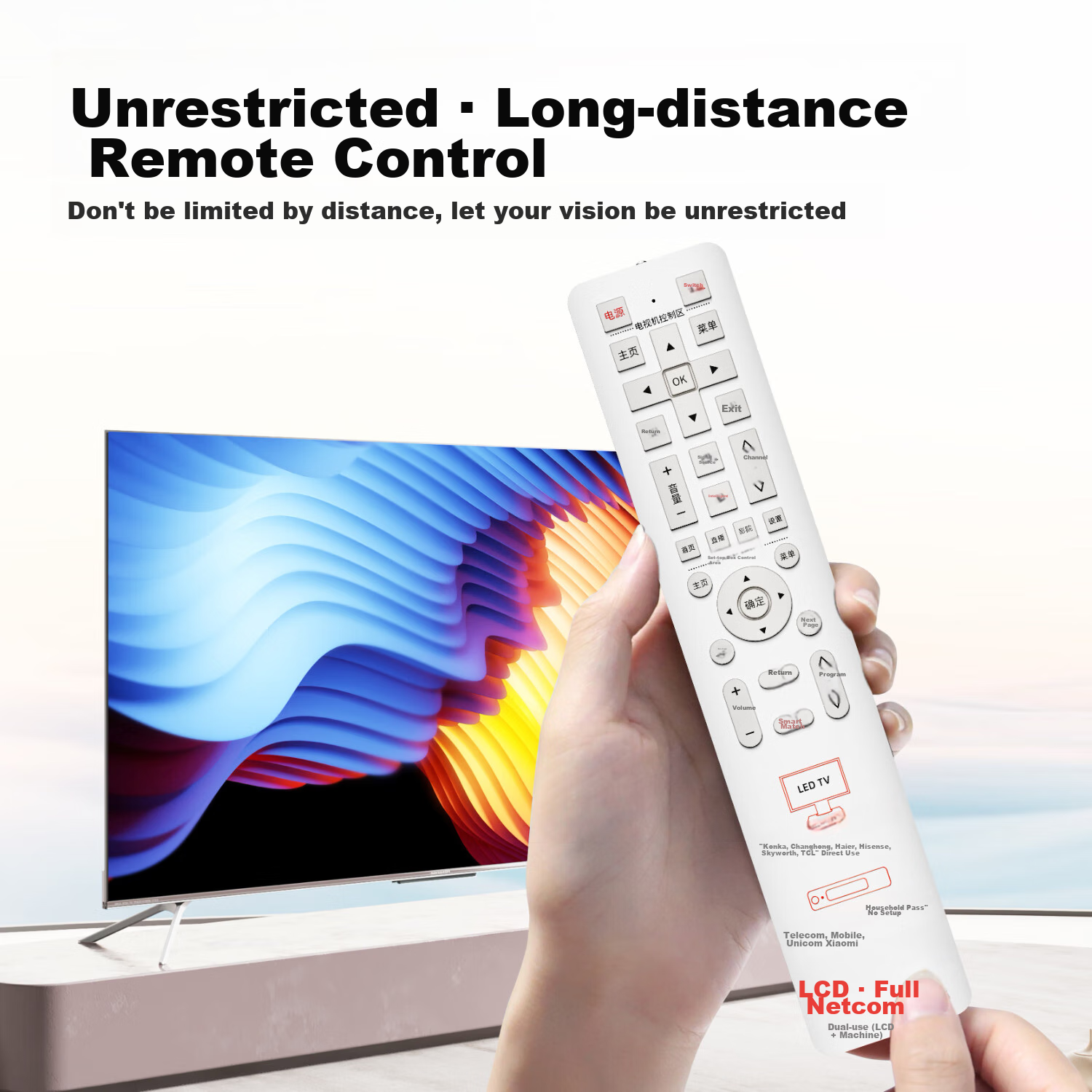 Beishi Universal TV Remote Control, Smart LCD TV Remote Compatible with Hisense, TCL, Sharp, Changhong, Konka, Hisense, Skyworth, Leishi, Mobile, Unicom, Telecom And Other Brands