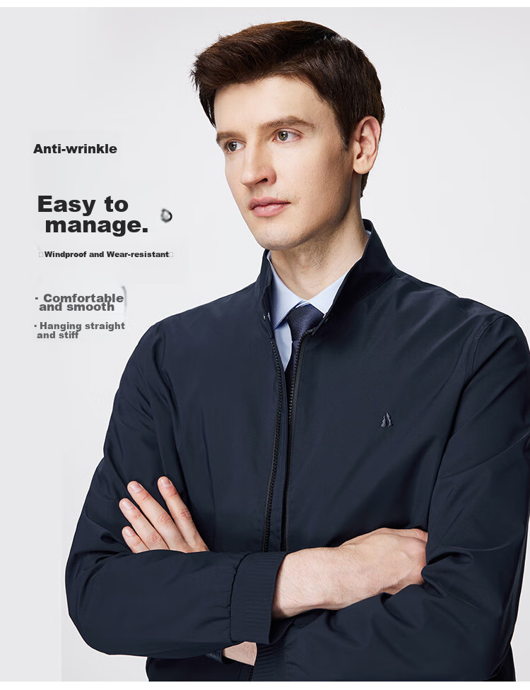 FIRS [Harington Stand-Up Collar] Jacket, Men's Coat, Business Casual Commute Wear, Triple-Protection Technology Menswear Outerwear 7