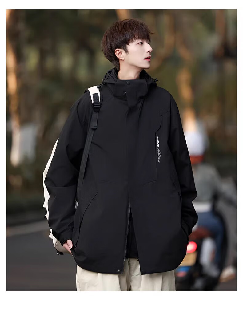 MMOPTOP Shanxi Three-In Outdoor Jacket for Men, Spring And Autumn Hiking Sports Workwear Top 1818 Black L 12