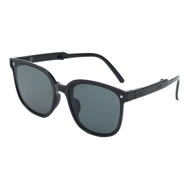 Baixiaoshe Folding Sunglasses for Children [Black And Gray Lenses] 3006, Boys And Girls Baby UV Protection Sunglasses Glasses