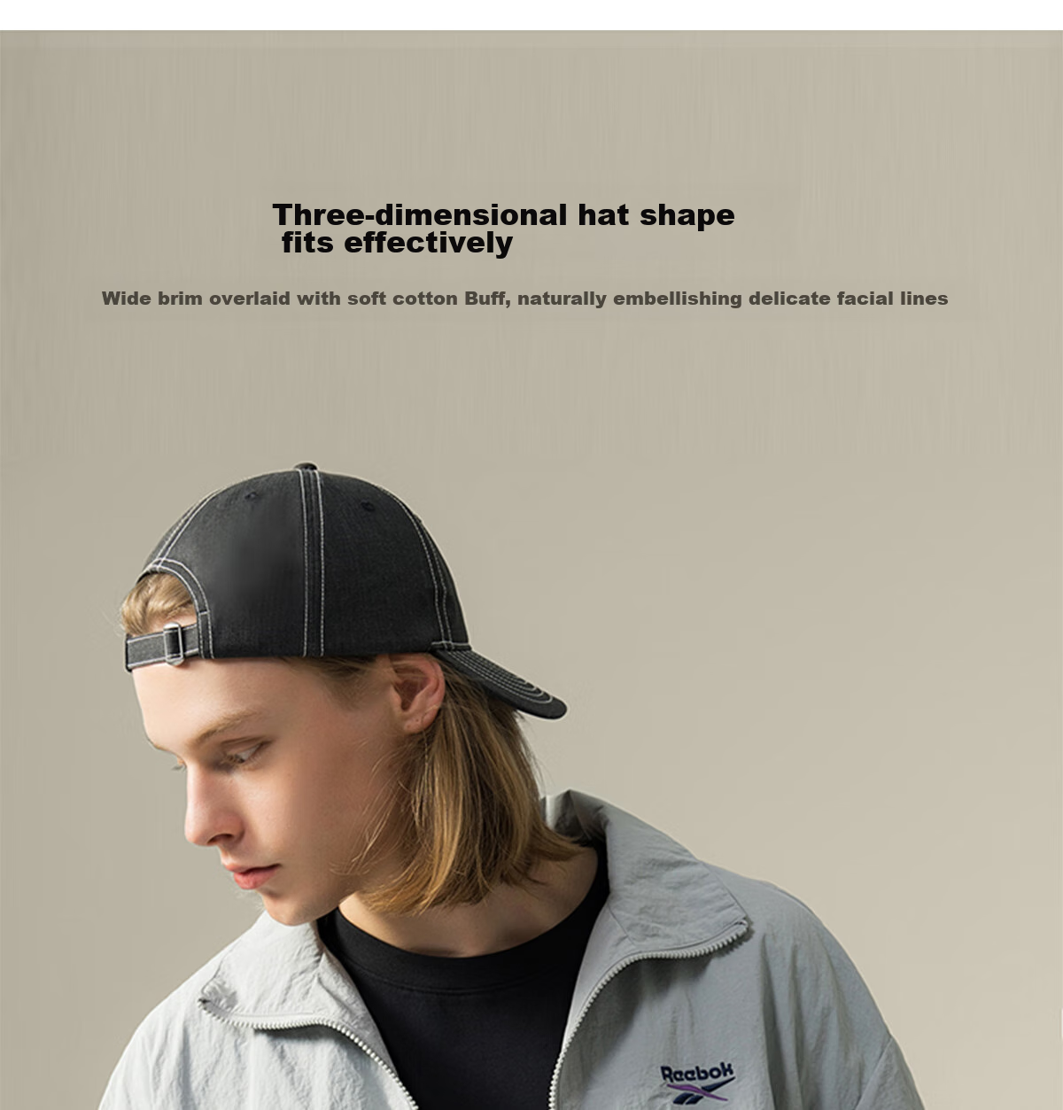 Reebok Retro Modern Denim Hat, Unisex Style, Structured Cut, Face-Slimming, Sun Protection, Adjustable Breathability, Blue 9