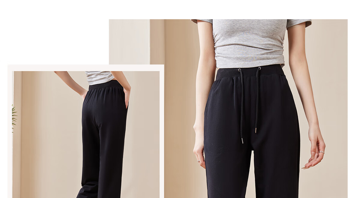 Chushen Women's Casual Pants, Student Sweatpants, Solid Color High-Waist Straight-Leg Trousers, Simple Sweatpants, Long Pants S13KR1034 13